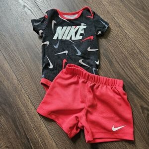 Nike baby onesie and shorts, 9 month baby Nike outfit